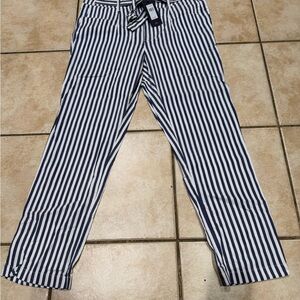 Tommy Hilfiger Navy and White Striped Womens Pants 👖size 10
New women
